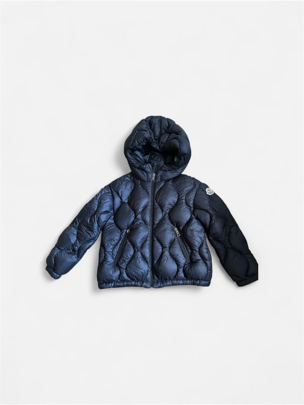 Moncler Black Quilted Anthony Hooded Puffer Jacket size 8 Youth